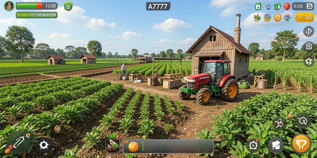 Tampilan menarik dari gameplay bertani yang menyenangkan.