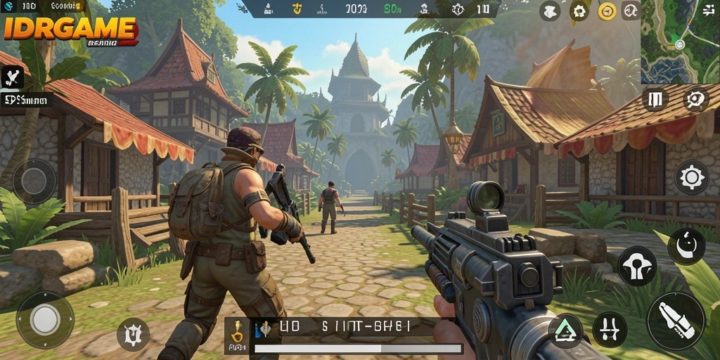 Tangkapan layar gameplay seru dari IDRGAME, menunjukkan aksi intens di medan perang.