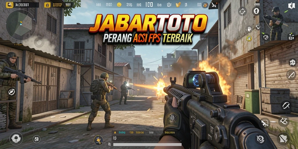 Screenshot JABARTOTO menunjukkan aksi pertempuran seru dalam gameplay FPS.