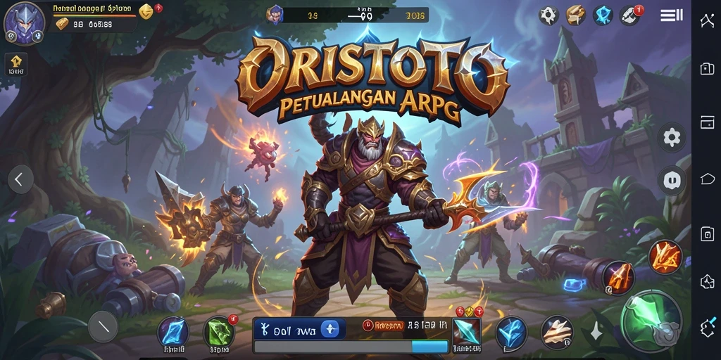 Screenshot gameplay ORISTOTO yang menampilkan pertempuran epik di dunia ARPG.