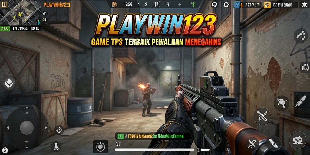 Screenshot utama menunjukkan aksi seru gameplay TPS.