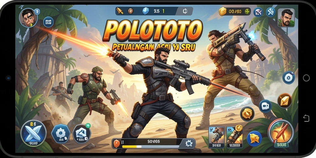 Tampilan gameplay yang mendebarkan dari POLOTOTO dengan aksi tanpa henti.