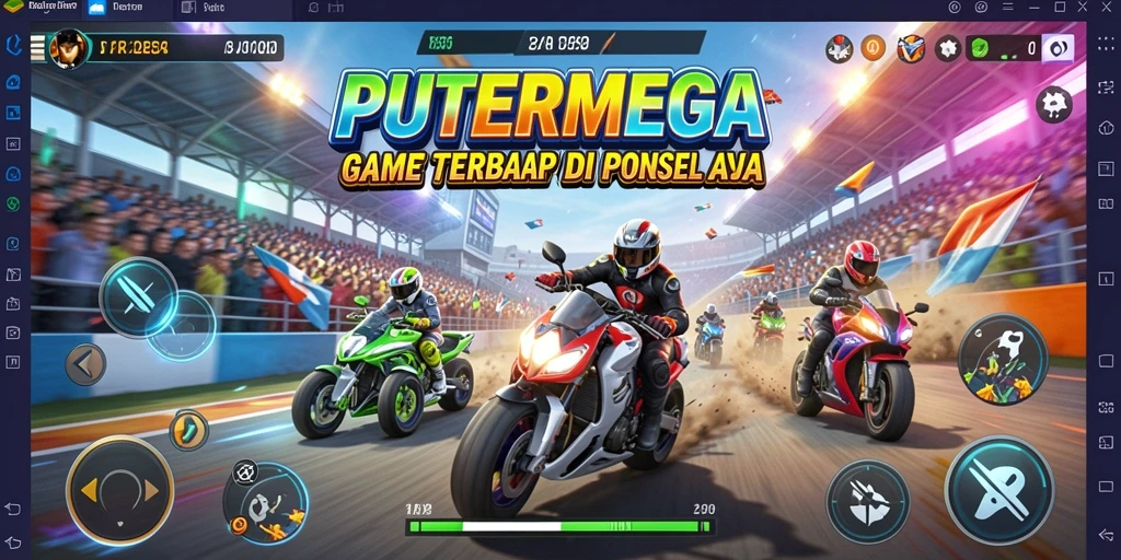 Gameplay PUTERMEGA yang seru dan menegangkan saat balapan.
