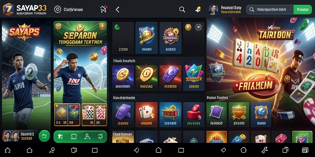 Tangkapan layar gameplay SAYAP33 menampilkan taruhan olahraga secara langsung.