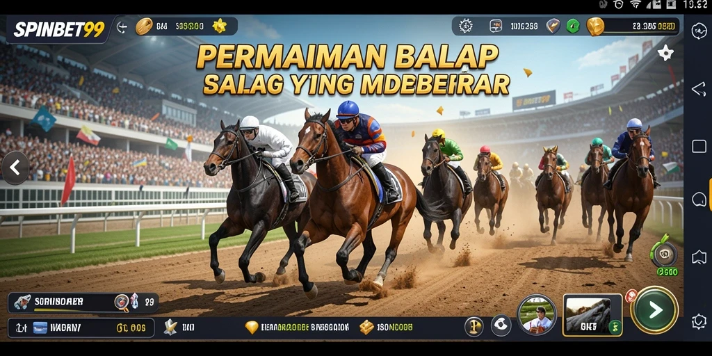 Tangkapan layar gameplay balap yang mendebarkan di SPINBET99.